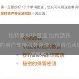 比特派APP直连 比特派钱包的用户支持服务评价：值得信赖吗？